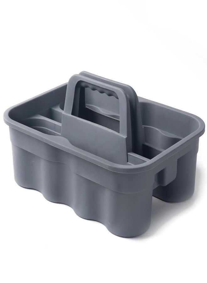AMIGOS STORE™ 2-Compartment Industrial Caddy Basket - Durable Grey Utility Organizer with Handle for Cleaning Tools, Bathrooms, and Floors - Image 5